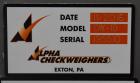 Used Alpha (All-Fill) Model CW-10 Checkweigher. Capable of speeds up to 250 packages per minute. Can handle package weights up to 9 lbs with dimensions up to 15
