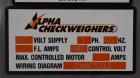Used Alpha (All-Fill) Model CW-10 Checkweigher. Capable of speeds up to 250 packages per minute. Can handle package weights up to 9 lbs with dimensions up to 15