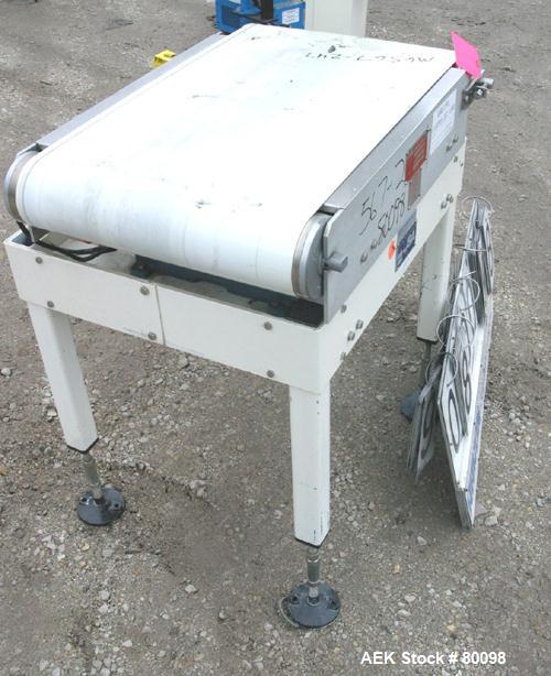 Used Hi-Speed model CS80MM-CS Checkmate high speed belt and scale weigh machine, 18" wide belt, serial #10600. Weight range is 1lb-15lbs at 15 packages per minute.