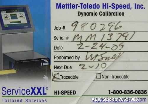 Used Mettler Toledo Hi-Speed Model CS 3400 GT-MM Full Case Check Weigher. Machine has a weight capacity of 10-15lbs. This unit is designed to handle cases, belt dimension 18" wide X 30" long.