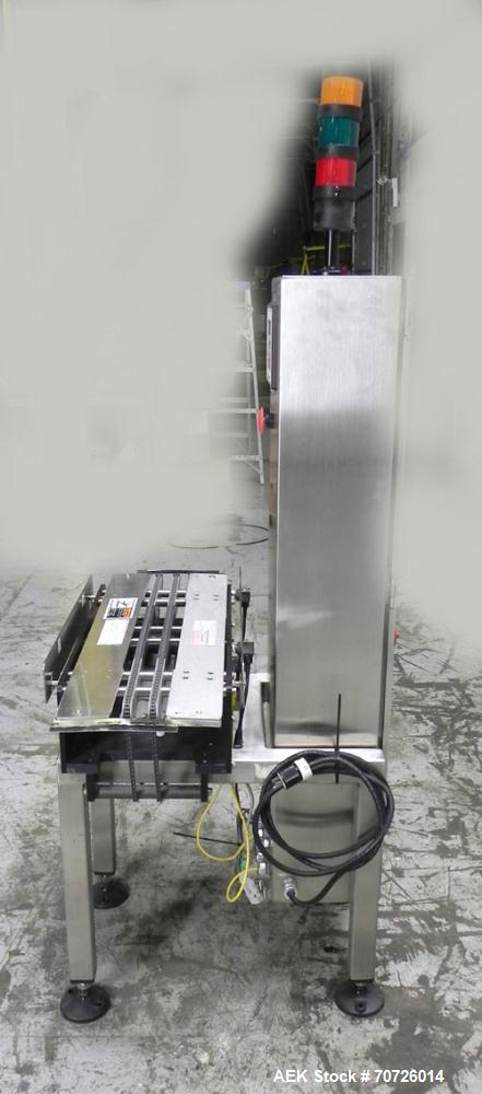 Used Alpha (All-Fill) Model CW-10 Checkweigher. Capable of speeds up to 300 packages per minute. Can handle package weights up to 10 lbs with dimensions up to 15" (long) X 10" (wide). Is rated with a...