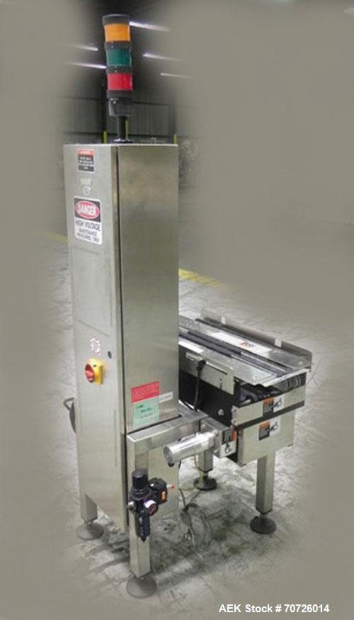 Used Alpha (All-Fill) Model CW-10 Checkweigher. Capable of speeds up to 300 packages per minute. Can handle package weights up to 10 lbs with dimensions up to 15" (long) X 10" (wide). Is rated with a...