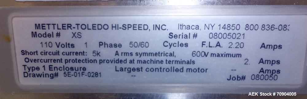 Used Mettler Toledo Hi-Speed Checkweigher, Model CM6500CR-MM