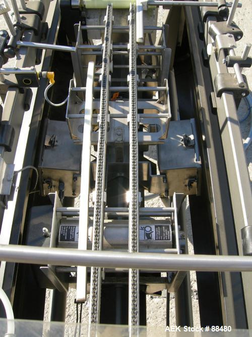 Used Hi-Speed Checkweigher, Model MM. Conveyor consists of8" wide x 12" long belt infeed, adjustable width plastic silent chain 9"L stationary, 10" long load cell and 14" wide staionary, 8" wide x 12...