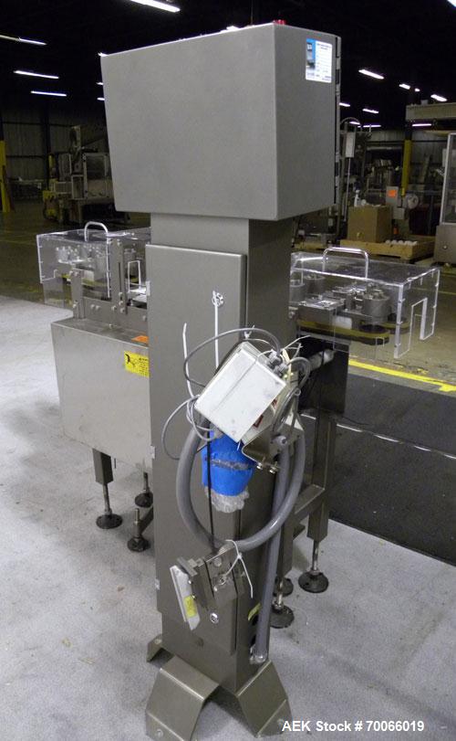 Used Mettler Toledo Hi-Speed Micromate Checkweigher, Model CM6300GI-MM. Accuracy from +/- 100 mg. Containers up to 450 cpm, size range: diameter 2-1/2’’ to 10’’, height depends on stability. Equipped...