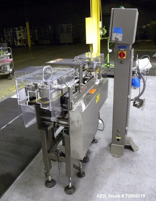 Used Mettler Toledo Hi-Speed Micromate Checkweigher, Model CM6300GI-MM. Accuracy from +/- 100 mg. Containers up to 450 cpm, size range: diameter 2-1/2’’ to 10’’, height depends on stability. Equipped...