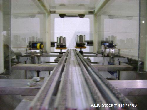 Used Hi-Speed Mettler Toledo Checkweigher, Model CM6400WD-CM. Stainless steel. Side belt driven infeed, and discharge. Approximate 36’’ chain weigh section, weight range up to 20 pounds. Capable of s...