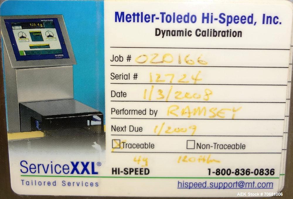 Used Mettler Toledo CM9400 Hi-Speed Canweigh Checkweigher, Model CM9400SH-CM