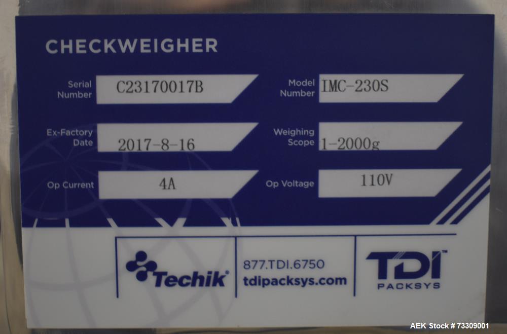 TDI Packsys Model IMC-230S Techik Combination Metal Detector and Checkweigher