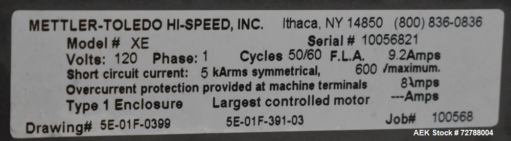 Usado: Detector de metales y controladora de peso combinados Mettler-Toledo Safeline Hi-Speed Model XE. Capaz de alcanzar ve...