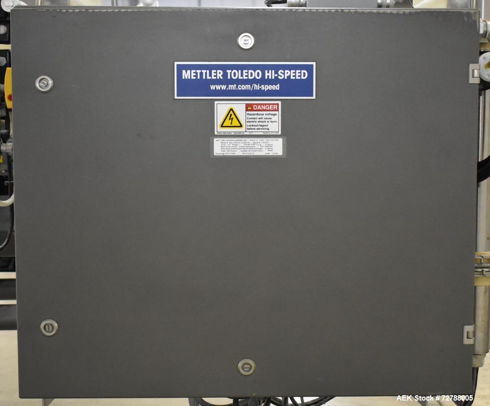 Used Mettler-Toledo Safeline Hi-Speed Model XE Combination Metal Detector and Checkweigher. Capable of speeds up to 500 packages per minute. Capable of weighing product up to 7kg. Approximate 7-3/4" ...