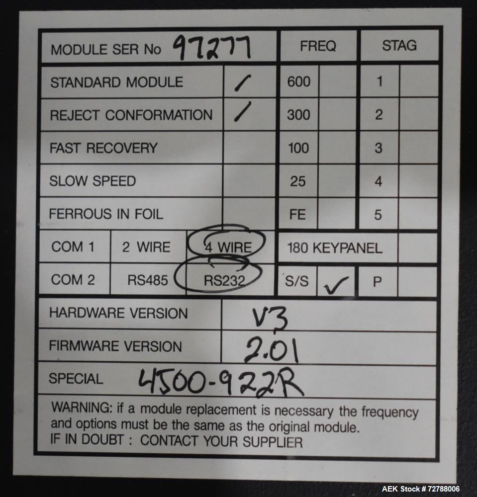 Gebraucht - Mettler-Toledo Safeline Hi-Speed Modell XE Kombination aus Metalldetektor und Kontrollwaage. Erreicht Geschwindi...