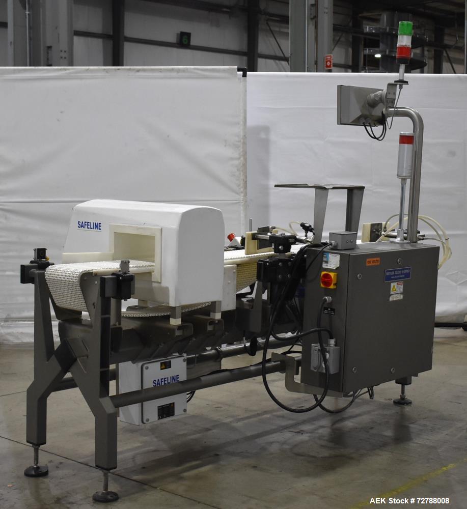 Used Mettler-Toledo Safeline Hi-Speed Model XE Combination Metal Detector and Checkweigher. Capable of speeds up to 500 packages per minute. Capable of weighing product up to 7kg. Approximate 7-3/4" ...