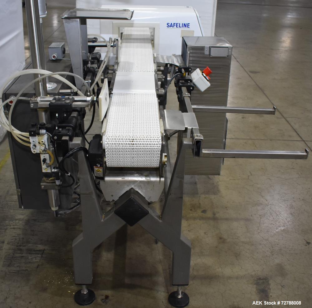 Used Mettler-Toledo Safeline Hi-Speed Model XE Combination Metal Detector and Checkweigher. Capable of speeds up to 500 packages per minute. Capable of weighing product up to 7kg. Approximate 7-3/4" ...