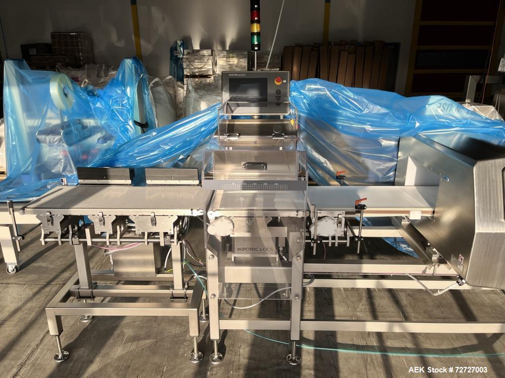 Unused- OCS/Wipotec Combination Checkweigher / Metal Detector, Model(s) THS/21 & HC-M. 3,750 Gram maximum capacity. Aperature dimensions 400mm x 225mm. Stainless steel construction.