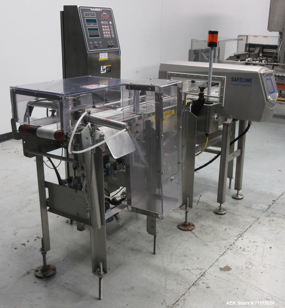 Used Safeline R Series Power Phase Pro Metal Detector and Icore Checkweigher