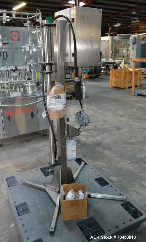 Used Imaje 9020 small character ink jet coder. Up to 4 line printing. Print speeds up to 4.4 m/s or (1,090 ft/min). Mounted on stand. Character height from 0.7mm to 18.2mm. SELLING PRICE, AS IS, WHER...