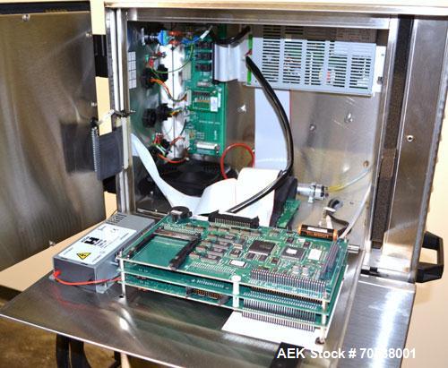 Unused- Domino A200 Small Character Ink Jet Coder, Model A200. Can print up to four lines of type with a variety of print formats including logos, bar codes, automatic serial numbering/batch coding. ...