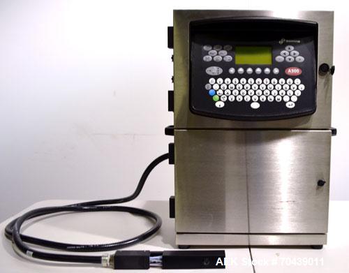 Unused- Domino Model A300 Ink Jet Coder. Includes a print head. 316 Stainless Steel construction. Machine has flexible applications with up to 4 lines in a variety of print formats.