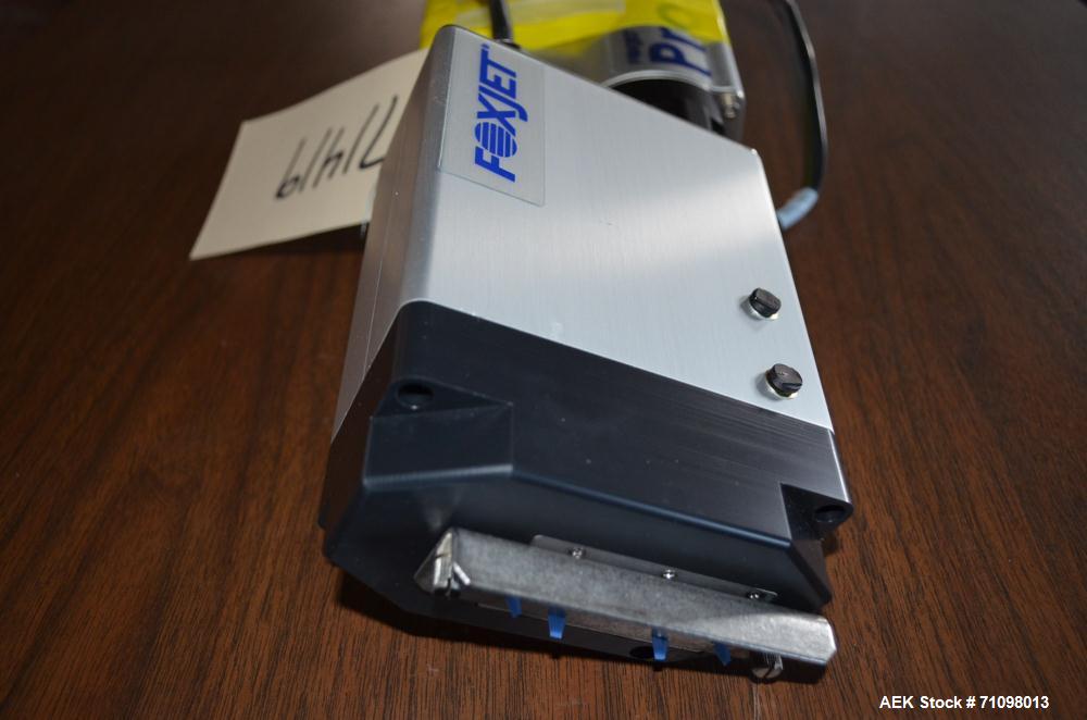 Unused- Foxjet Model 2464238 Stainless Steel Ink Jet Coder Print Head with Foxjet Marksman Duo Push Button Controller with Full Alpha Numeric Keypad. Conveyor  Mount Kits, Pro Series AC STII Type Ink...