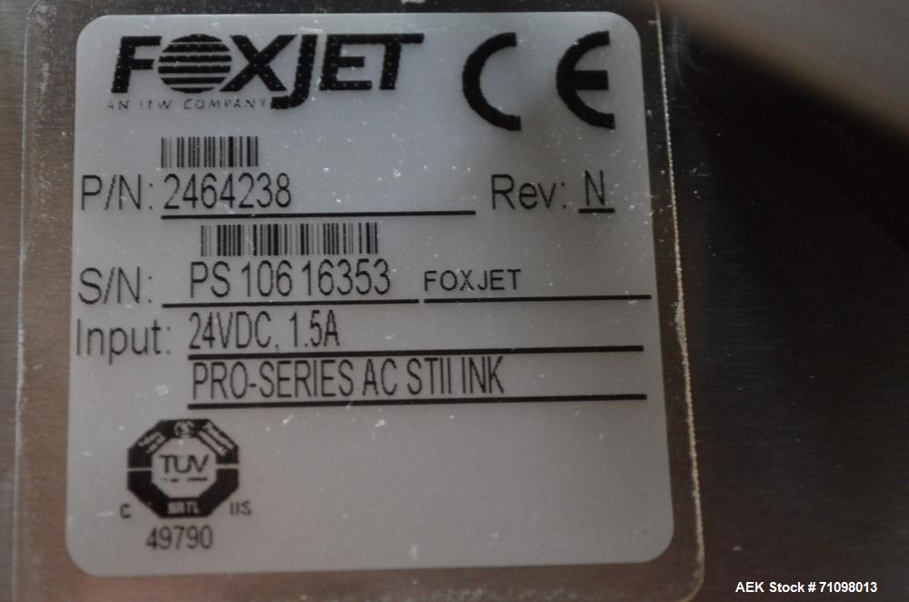 Unused- Foxjet Model 2464238 Stainless Steel Ink Jet Coder Print Head with Foxjet Marksman Duo Push Button Controller with Full Alpha Numeric Keypad. Conveyor  Mount Kits, Pro Series AC STII Type Ink...