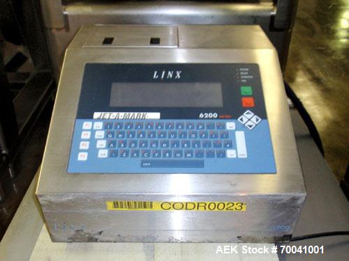 Used Linx Jet-A-Mark Continuous Ink Jet Printer, Series 6200. Lines of print 1, 2, 3, or 4. Maximum speed: single line print at ideal pitch (midi printhead) 2.57 m/s. Maximum number of characters per...