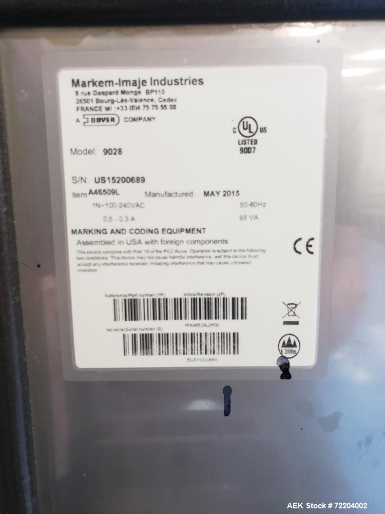 Used Markem Coder, Model 9028.