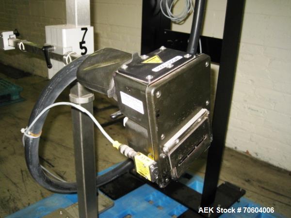 Used Markem Model 9064 Ink Jet Coder. Small character coder with print height up to 1" or 25.4 mm.  Message length up to 14" or 356 mm. Stores up to 50 messages.  Prints up to 8 lines of text. Printh...