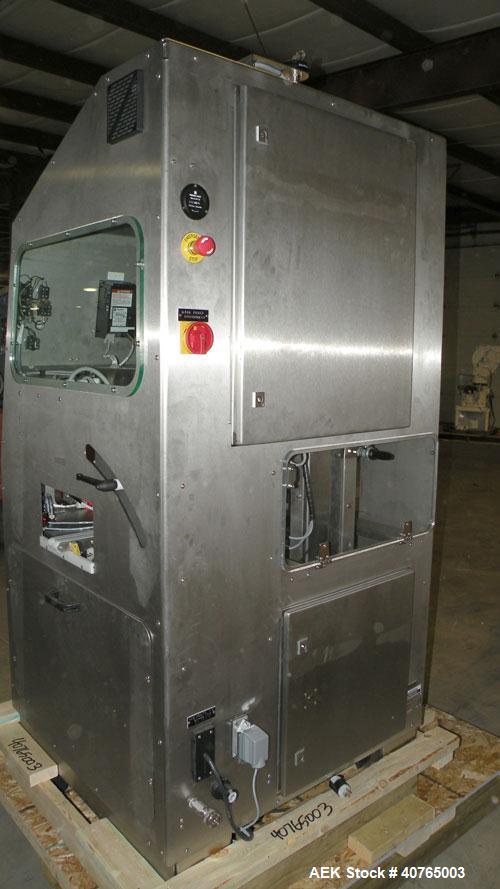Used Nutec Systems Pharmacarton Coding Inspection System II. Designed for inline, high-resolution digital printing of lot, expiration, and bar codes for pharmaceutical and medical cartons. New design...