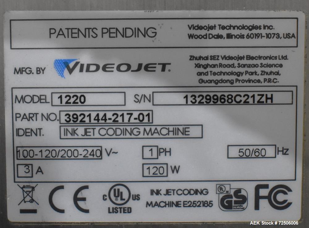 Videojet 1220 Continuous Inkjet Printer