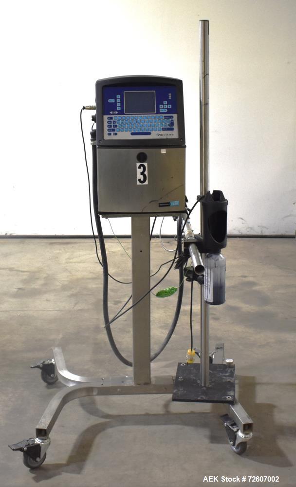 Used VideoJet 1220 Continuous InkJet Coder. Can print 1 to 5 lines of print at speeds of up to 533 fpm (162.5mpm). 10 Characters per inch, single line of print. Nominal character height selectable fr...
