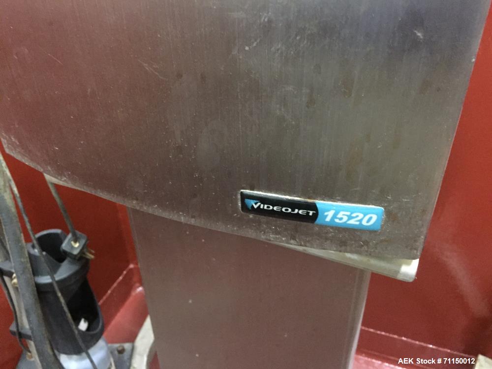 Used Video Jet model 1520 continuous ink jet coder. Capable of printing 1- 5 lines at speeds up to 914/min. (278.6 m/min) with character size from 0.079" (2mm) to 0.40" (10mm). Features include LCD d...