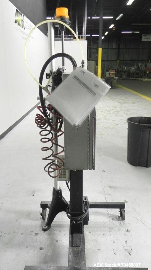 Used VideoJet Model Excel 170i Small Character Ink Jet Coder. Machine prints 10 characters per inch single line. Can print 1 to 3 lines at speeds up to 916 ft/min, up to 1832 characters per second. F...
