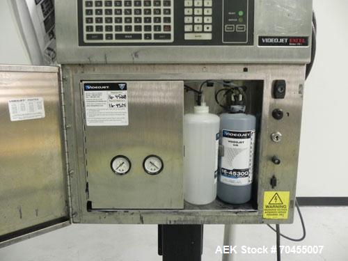 Used VideoJet Model Excel 170i Small Character Ink Jet Coder. Machine prints 10 characters per inch single line. Can print 1 to 3 lines at speeds up to 916 ft/min, up to 1832 characters per second. F...