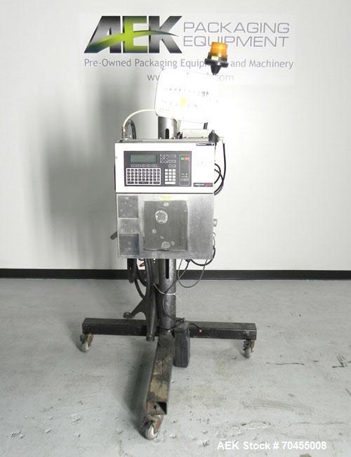 Used VideoJet Model Excel 170i Small Character Ink Jet Coder. Machine prints 10 characters per inch single line. Can print 1 to 3 lines at speeds up to 916 ft/min, up to 1832 characters per second. F...