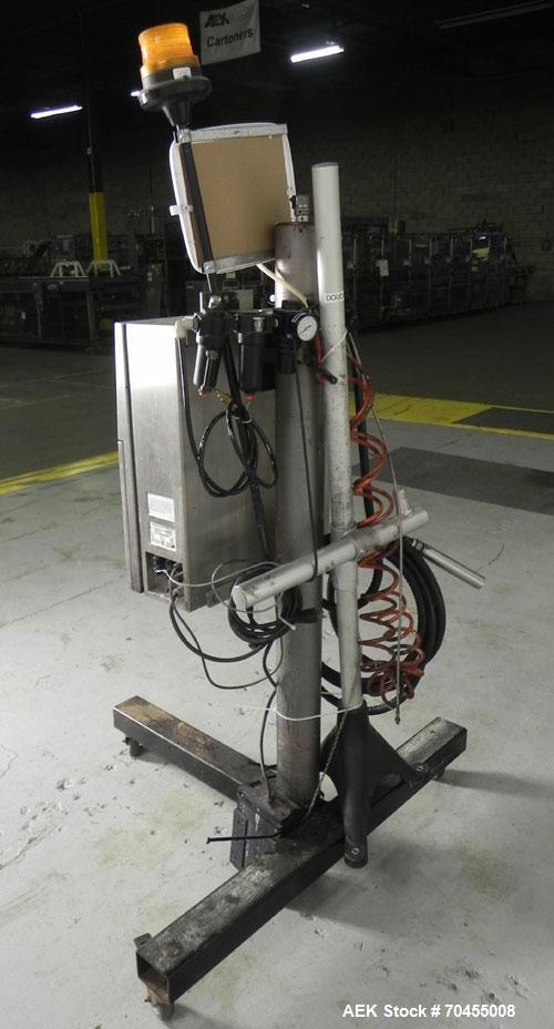 Used VideoJet Model Excel 170i Small Character Ink Jet Coder. Machine prints 10 characters per inch single line. Can print 1 to 3 lines at speeds up to 916 ft/min, up to 1832 characters per second. F...