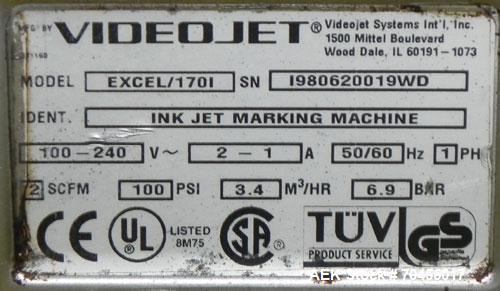 Used VideoJet Model Excel 170i Small Character Ink Jet Coder