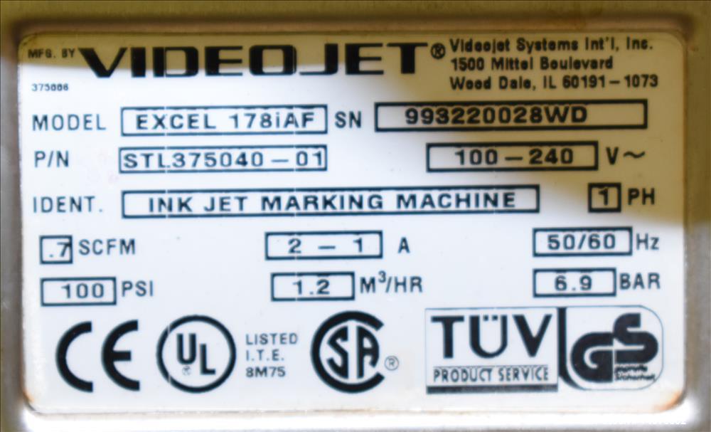 Used- Videojet Model 37E Ink Jet Coder