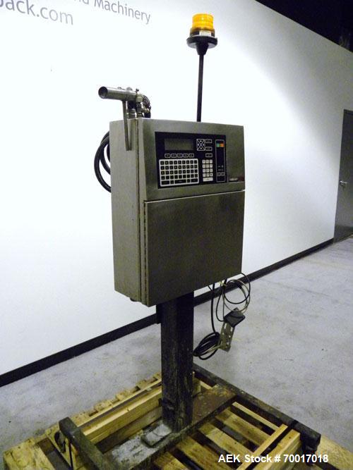 Used Videojet Excel 170i Series Ink Jet Printer-Coder. Designed for multiple-line codes with a single printhead, at production-line speeds of more than 1,100 feet (330m) per minute. Includes a print ...