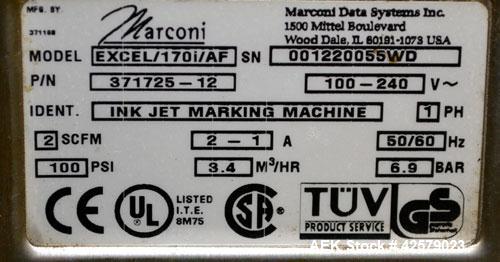 Used Video Jet Series Ink Jet Printer, Model EXCEL 170i AF 