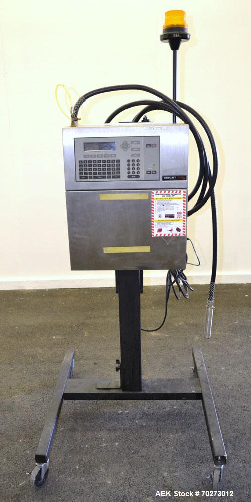 Used Videojet Excel 170i Series Ink Jet Printer. Designed for multiple-line codes with a single print-head, at production-line speeds of more than 1,100 feet (330m) per minute. Includes a print nozzl...
