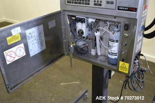 Used Videojet Excel 170i Series Ink Jet Printer. Designed for multiple-line codes with a single print-head, at production-line speeds of more than 1,100 feet (330m) per minute. Includes a print nozzl...