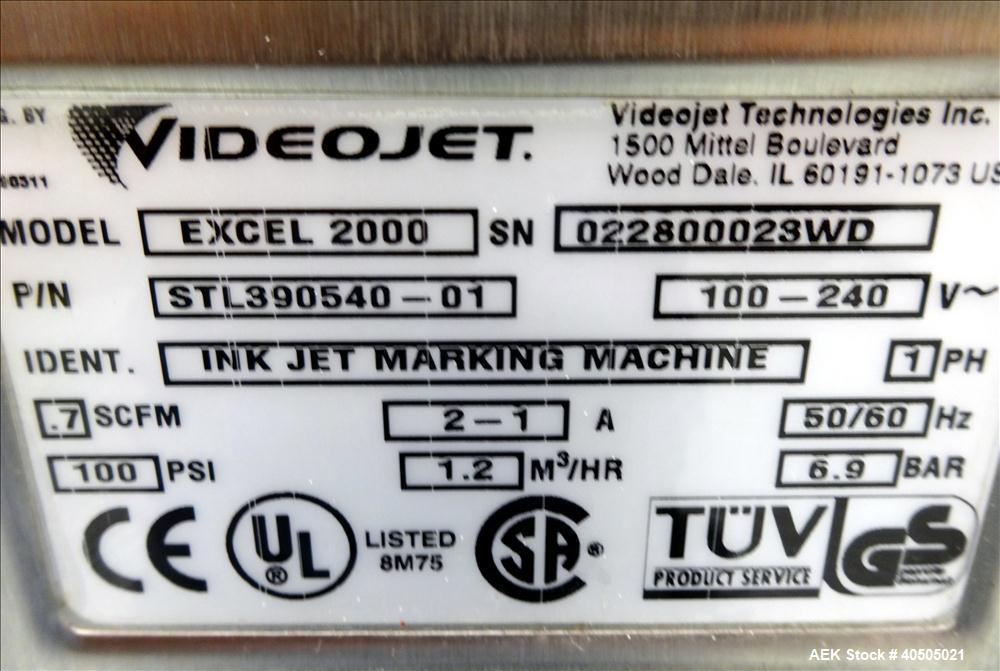 Used Videojet Excel 2000 Series Small Character Ink Jet Printer