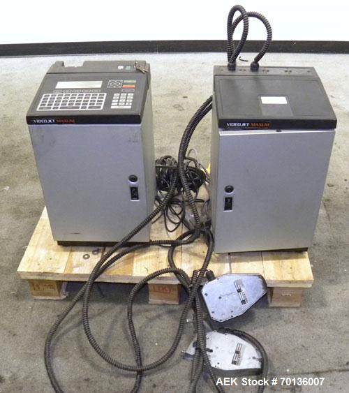 Used Video Jet Maxum Large Character Case Coder. Dual Module unit capable of printing single to four lines of print. Character size: 3/8" to 2-1/4" in a choice of 5 x 7 or 10 x 16 dot matrix.Coding c...