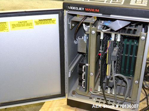 Used Video Jet Maxum Large Character Case Coder. Dual Module unit capable of printing single to four lines of print. Character size: 3/8" to 2-1/4" in a choice of 5 x 7 or 10 x 16 dot matrix.Coding c...