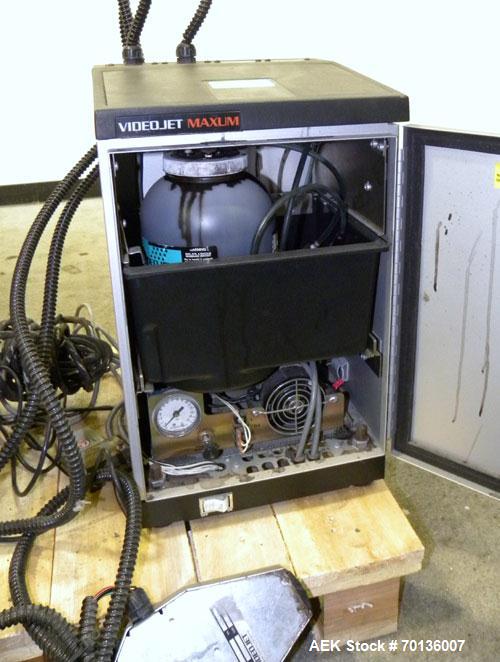 Used Video Jet Maxum Large Character Case Coder. Dual Module unit capable of printing single to four lines of print. Character size: 3/8" to 2-1/4" in a choice of 5 x 7 or 10 x 16 dot matrix.Coding c...