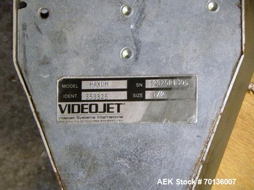 Used Video Jet Maxum Large Character Case Coder. Dual Module unit capable of printing single to four lines of print. Character size: 3/8" to 2-1/4" in a choice of 5 x 7 or 10 x 16 dot matrix.Coding c...