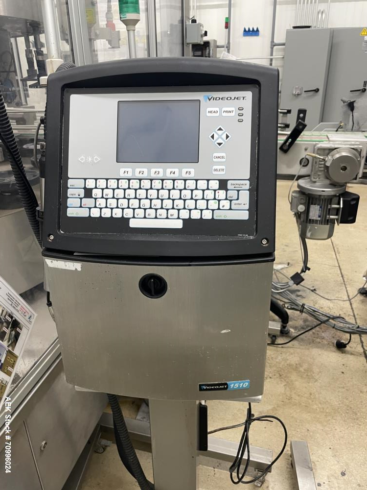 Used- Video Jet Model 1510 Ink Jet Coder. Capable of speeds up to 279 m/min (914 ft/min). Has a single print head with up to...