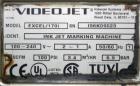 Used VideoJet Model Excel 170i Small Character Ink Jet Coder. Machine prints 10 characters per inch single line. Can print 1 to 3 lines at speeds up to 916 ft/min, up to 1832 characters per second. F...