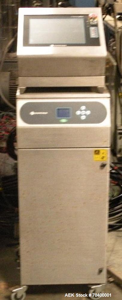 Used Domino S300 Plus Purple Laser Coder, capable of producing two lines of code in excess of 1000 bottles per minute. Laser type sealed CO2. Power 35W. Characters per second: 800. Line speed up to 3...